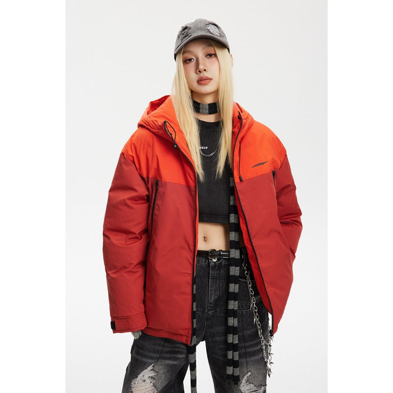 Unisex Coat Color Matching Couple's Cotton-Padded Coat Thickened Winter