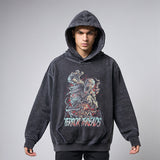 Mens Vintage Hoodie Washed Hooded Sweater Men and Women