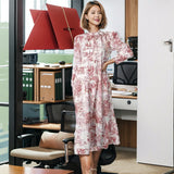 Modest Office Dresses Women's Crew Neck Print Loose