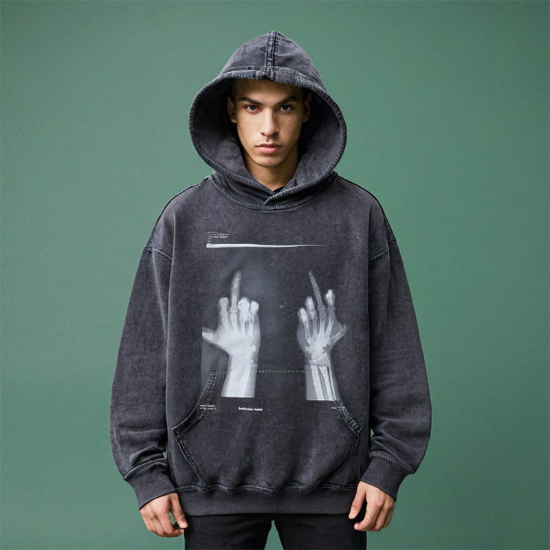 Mens Vintage Hoodie Sweater Cartoon Casual