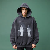 Mens Vintage Hoodie Sweater Cartoon Casual