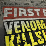 First Row T Shirts Breaking News Venom Kills Cropped Tee 2026SS Hot Diamond Wash Old Cotton
