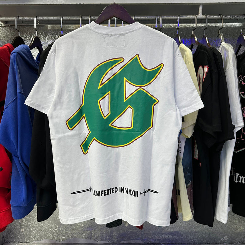 Godspeed T Shirts Speedboat Shark Print Cotton Crew Neck Short Sleeve Men and Women