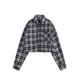 Unisex Shirt Loose Plaid Coat
