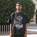 Mens Vintage T-Shirt Summer Men's T-Shirt Short Sleeve