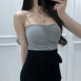 Women Vest Suspenders Pleated Tight Sexy Hot Girl