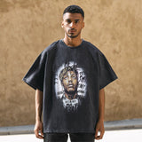 Mens Vintage T Shirt Direct Injection Printing Wash