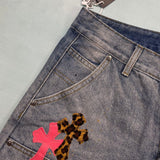 Chrome Heart Shorts Summer Tooling Denim Shorts