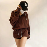 Women Hoodie Short Sports Suit