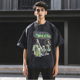 Mens Vintage T-Shirt Printed Wash T-Shirt