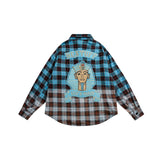 Unisex Shirt Loose Plaid Coat