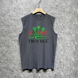 Amiri tank top cartoon colorful snake printing