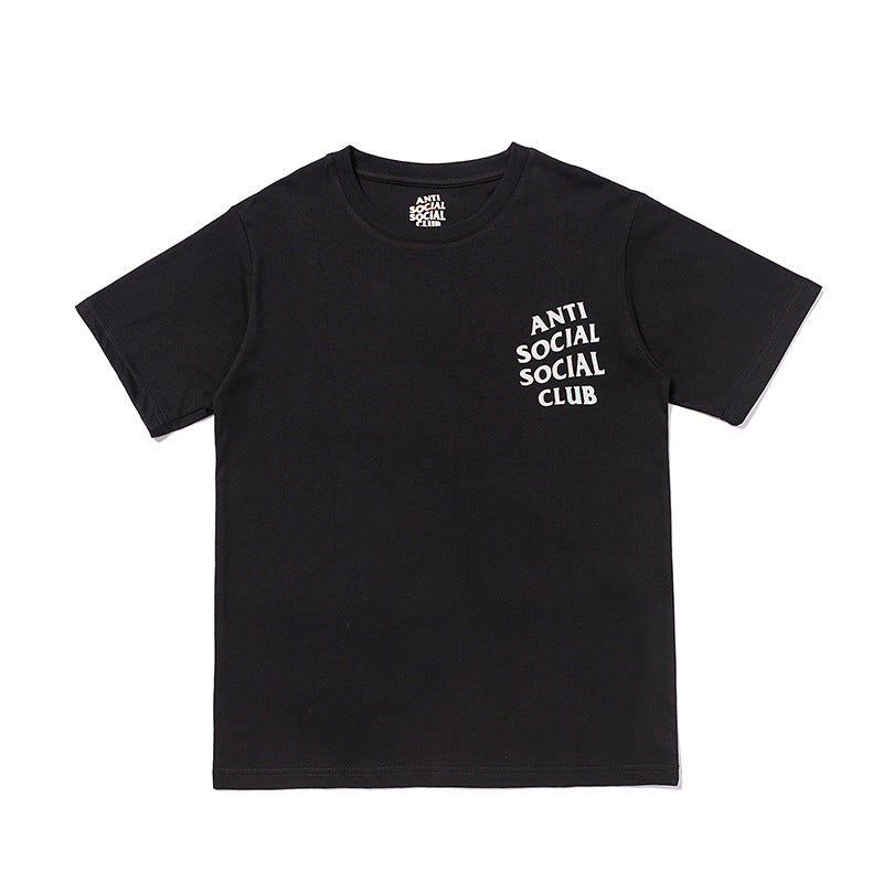 Anti Social Club T Shirt Summer Lettered Casual Loose Men's Clothing