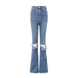 Women Jeans Stretch Slim Hole