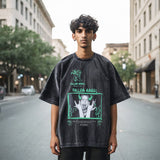 Mens Vintage T Shirt Printed Short Sleeve T-Shirt Men