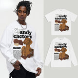Vintage T-shirts American Vintage Printed Short Sleeve T-Shirt Street Loose T-Shirt