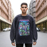 Mens Vintage Long Sleeve Shirt Print Casual Long Sleeve