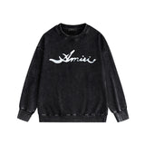 Amiri Distressed Sweatshirt Printed Trendy Pure Cotton