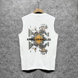 Amiri tank top damaged oil painting printing