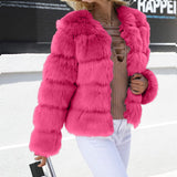 Women Fur Jacket Fashion Warm Short Sets of Coats