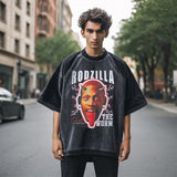 Mens Vintage T Shirt Tide Brand Washing Short Sleeve T-Shirt Men