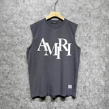 Amiri tank top with overlapping letter foam printing