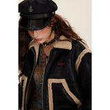 Unisex Coat Lamb Wool Lapel Short Coat