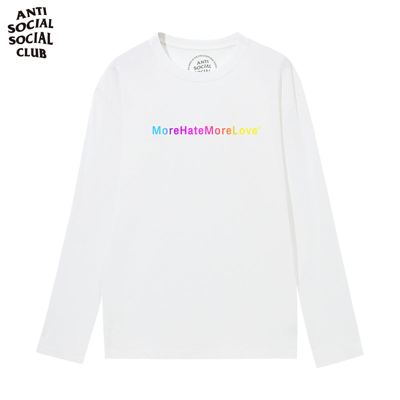 Anti Social Club T Shirt Men 'S Clothing Print Long Sleeve T-shirt Cotton Loose