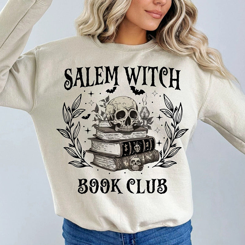 New Fashion Halloween Female Sweatshirt Salem Witch Book Clu