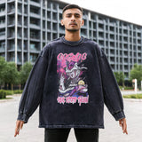 Mens Vintage Long Sleeve Shirt Vintage Wash Long Sleeve T-Shirt