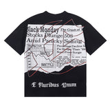 Godspeed T Shirts Newspaper Skull Printing Cotton Casual Short Sleeves Men and Women