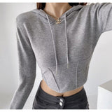 Women Hoodie Loose Show Umbilical Sports