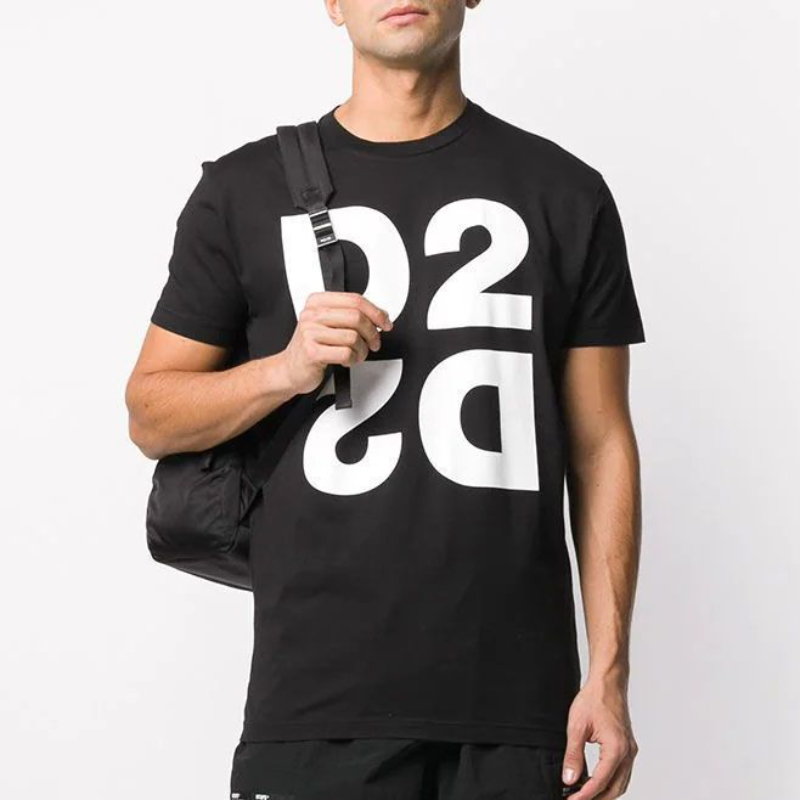 Dsq2 T Shirt Inverted D2 Printed T-shirt round Neck Men