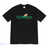 Supreme Men's Alphabet Cartoon Printed Cotton T-shirt Couple