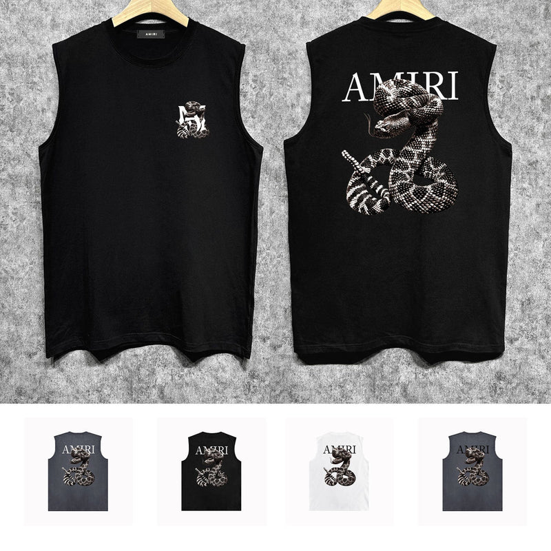 Amiri tank top giant snake letter print