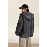 Unisex Coat Tie-Dyed Hooded Cotton-Padded Coat Loose Winter