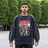 Mens Vintage Long Sleeve Shirt Street Print Long Sleeve T-Shirt