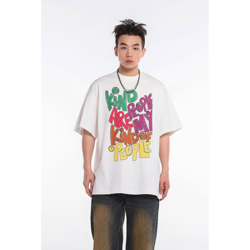 Unisex T-Shirts GALLERY DEPT Hand-painted Color Letter Print Loose T-shirt
