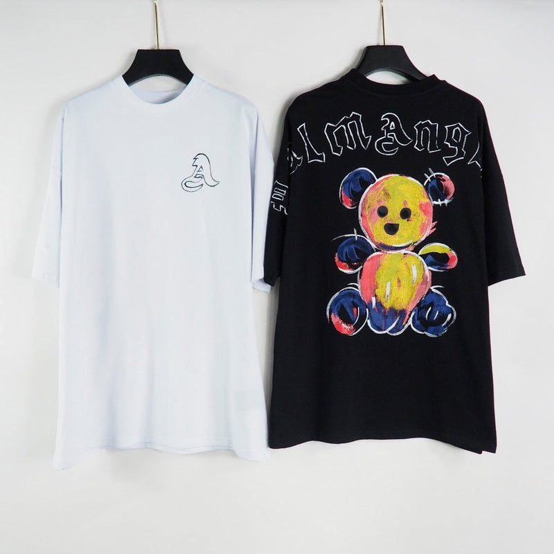 Palm Angels T Shirts Bear Letter Print Short-Sleeve Men's Loose T-shirt