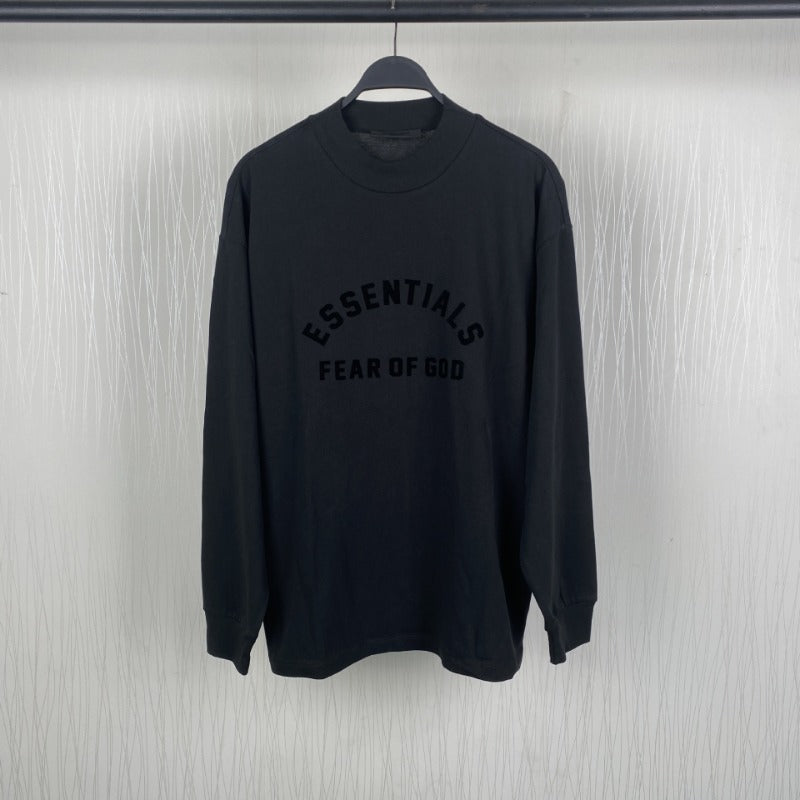 Fog Essentials Long Sleeve T-Shirt Silicone Logo Loose Crew Neck Long Sleeve T-Shirt