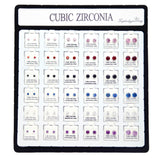 Earrings Colored Zircon Earrings (Set of 36)