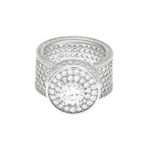 Rings Hip Hop Men's Cube Round Zircon St. Valentine's