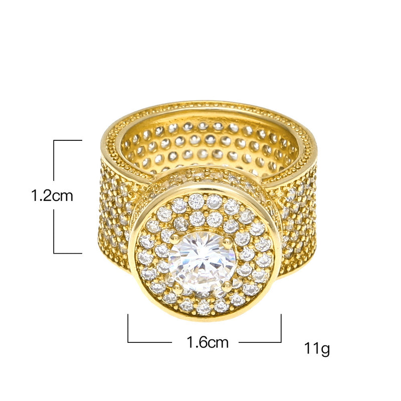 Rings Hip Hop Men's Cube Round Zircon St. Valentine's