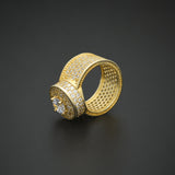 Rings Hip Hop Men's Cube Round Zircon St. Valentine's