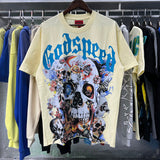 Godspeed t Shirts Skull Rose Printed Cotton Casual Short Sleeve Men and Women