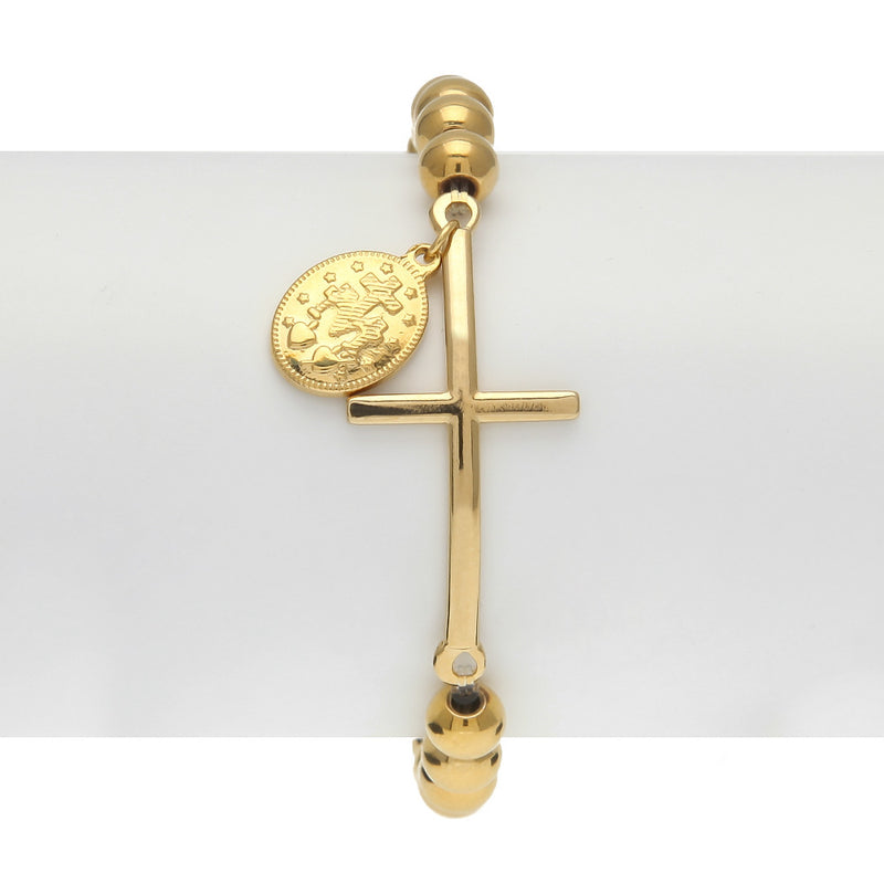 Bracelet Stainless Steel Plated HipHop Bracelet Crosses