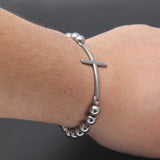 Bracelet Stainless Steel Color Retaining Hip Hop Bracelet Cross Pendant Stitching Crosses Royalty