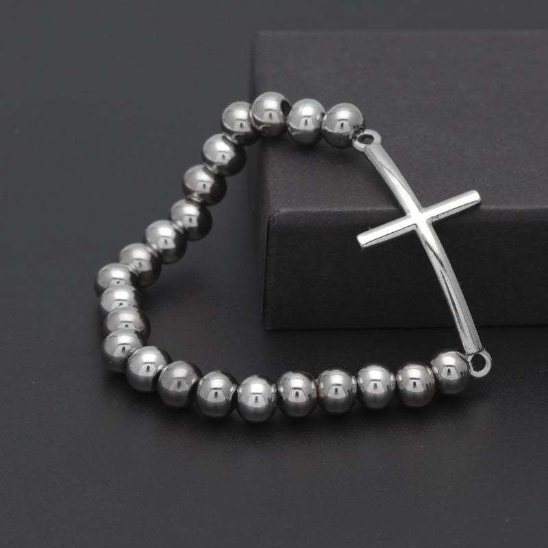 Bracelet Stainless Steel Color Retaining Hip Hop Bracelet Cross Pendant Stitching Crosses Royalty