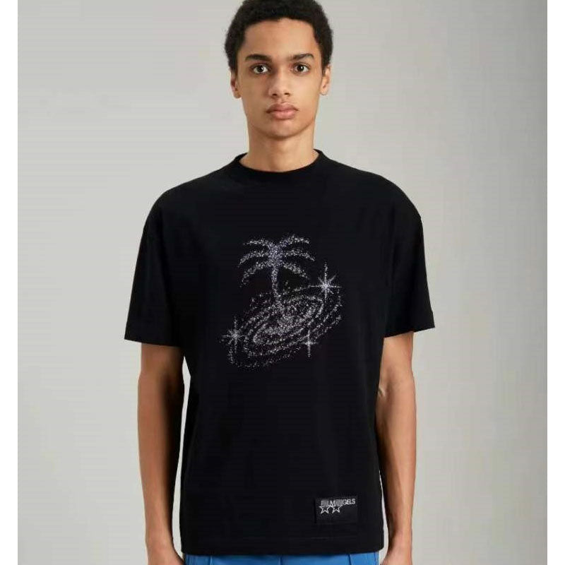 Palm Angle T Shirts Starry Sky Fireworks Palm Couple Loose