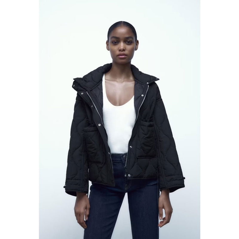 Women Cotton Coat Fashion Casual Stand Collar Coat